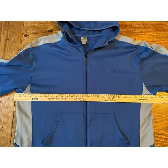 Men's Size XL Champion Duo Dry Royal Blue & Gray Hooded Jacket With Pockets - Picture 6 of 6